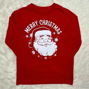 Holiday Time Christmas Santa Shirt Red & White Long Sleeved Size Extra  Small